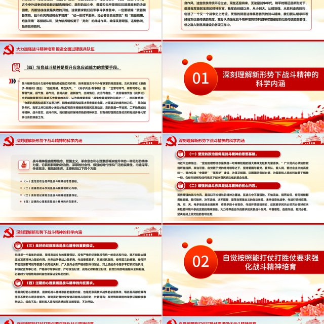 党政风大力加强战斗精神培育锻造全面过硬民兵队伍PPT党课下载
