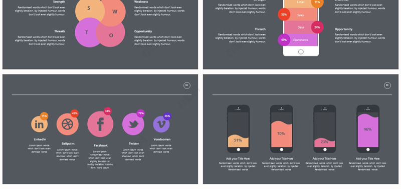彩色动态商务图表数据分析ppt图表模板