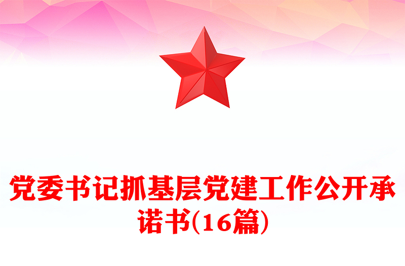 党委书记抓基层党建工作公开承诺书(16篇)