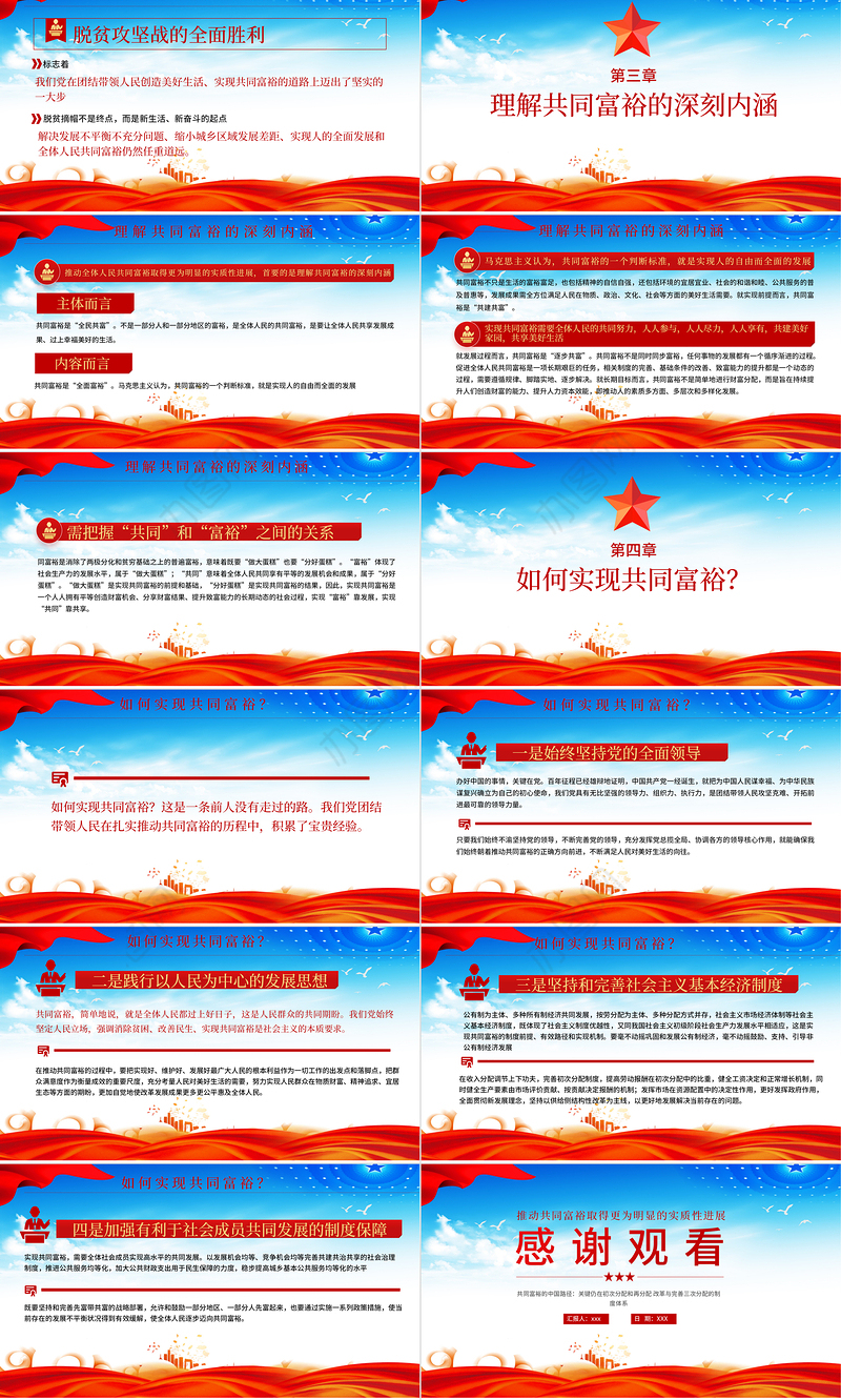 2021扎实推进共同富裕PPT党政风市场有效政府有为政策解读党课课件模板下载