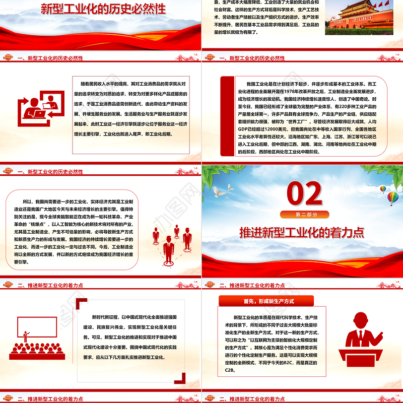 以新质生产力推动新型工业化发展ppt简洁风构筑中国式现代化党课课件