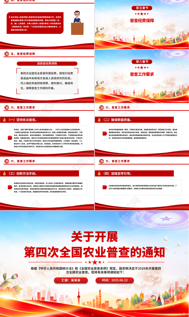 精品关于开展第四次全国农业普查的通知PPT课件下载