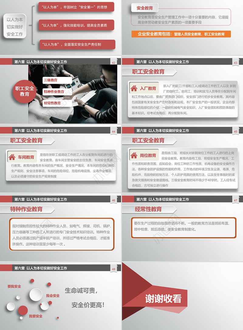 2020年红色立体风安全生产培训课件通用课件PPT模板