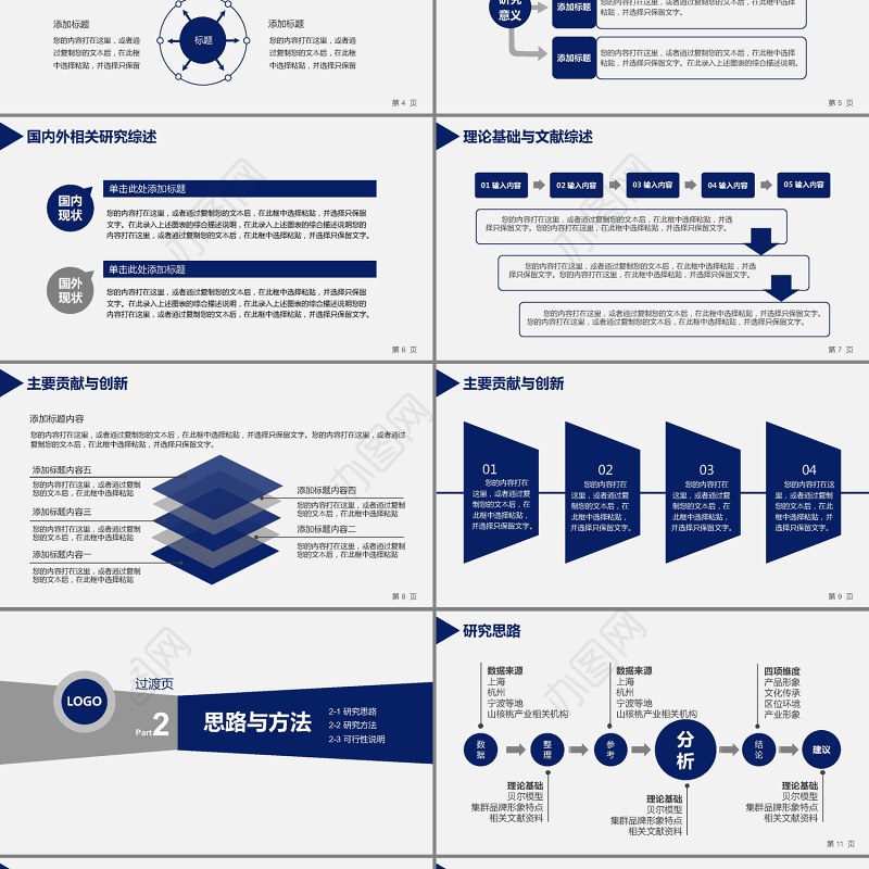 蓝色简洁环境工程专业毕业论文答辩PPT