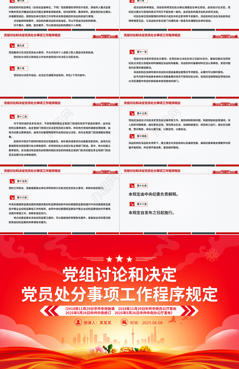 2025《党组讨论和决定党员处分事项工作程序规定》PPT党内法规课件下载