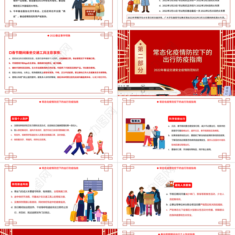 2022春运安全注意事项PPT春运交通安全疫情防控知识培训专题课件模板