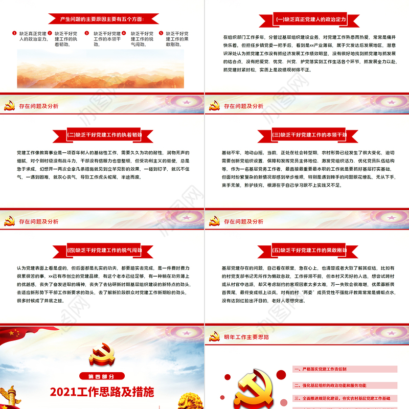 2022基层党委党支部党建工作述职PPT红色党政风基层党组织党支部书记党员干部党建工作述职报告专题党课课件