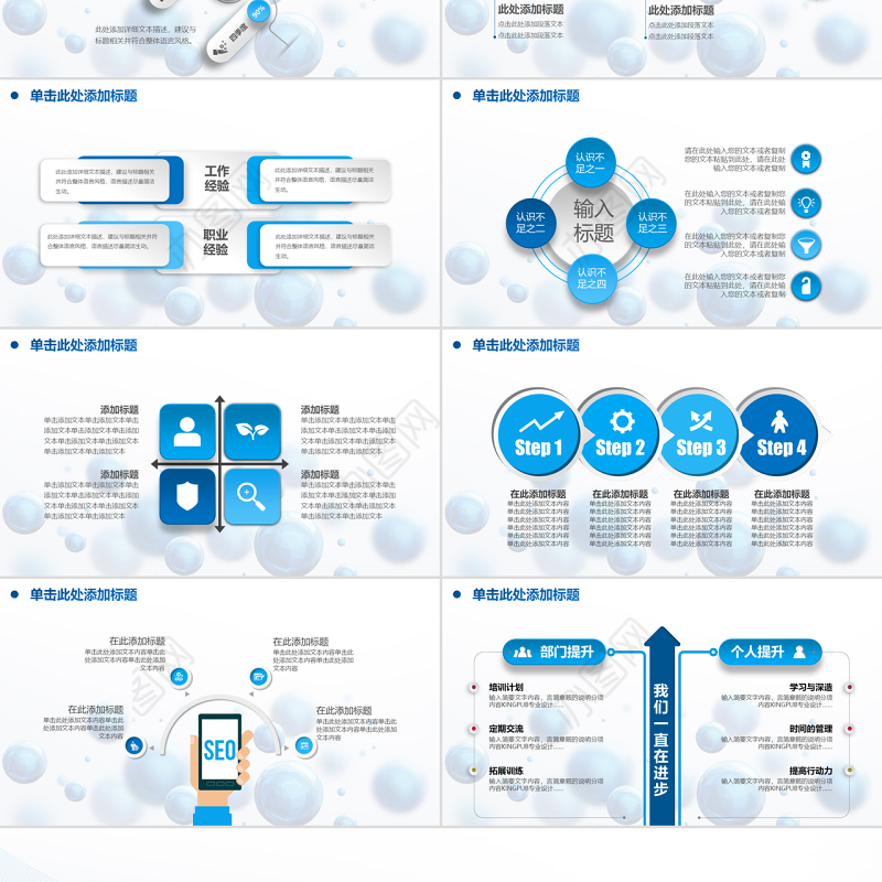 蓝色2017商务述职工作汇报年终总结动态PPT