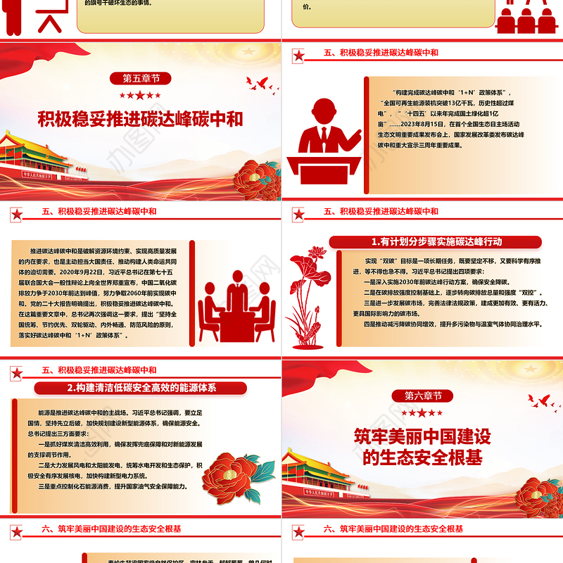 全力推动美丽中国建设的系统部署ppt简洁时尚人与自然和谐共生的现代化党课