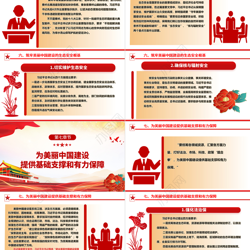 全力推动美丽中国建设的系统部署ppt简洁时尚人与自然和谐共生的现代化党课