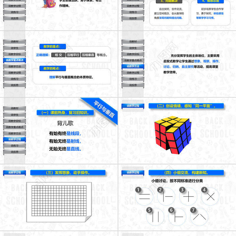 原创小学四年级平行与垂直数学说课课件PPT