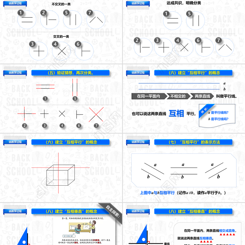 原创小学四年级平行与垂直数学说课课件PPT