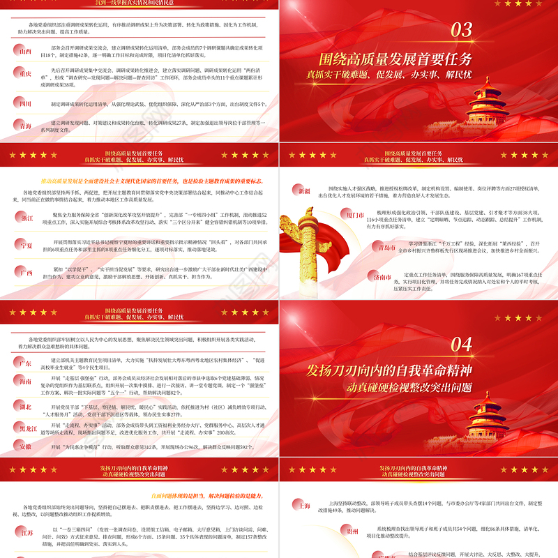 2023以更高标准更严要求更实举措带头扎实开展主题教育PPT党政风各省区市和副省级城市党委组织部开展主题教育综述专题党课课件