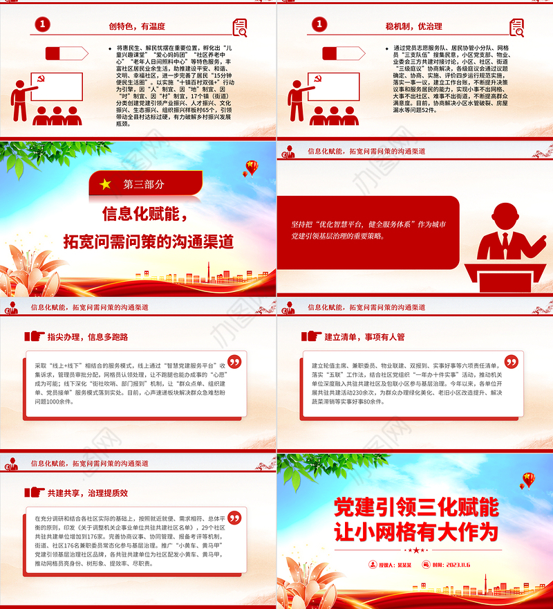 党建引领三化赋能让小网格有大作为PPT党建引领网格化管理机制基层治理专题课件