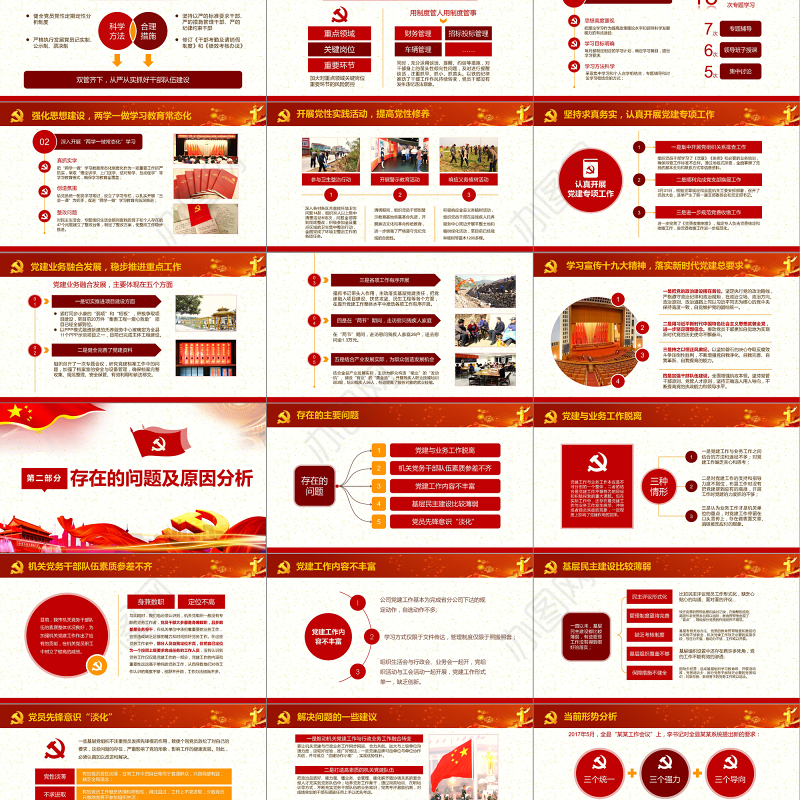 党员干部年终党建工作总结汇报PPT模板