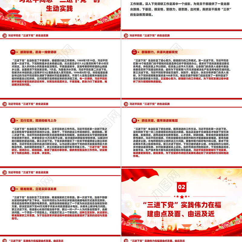 学习三进下党的生动实践和重要启示PPT党政风乡村振兴课件