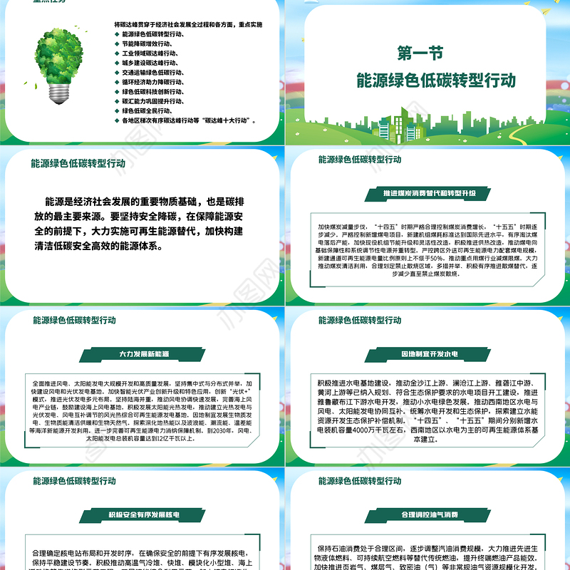 2030年前碳达峰行动方案PPT推动能源消费革命引领经济社会发展绿色低碳环保党课课件