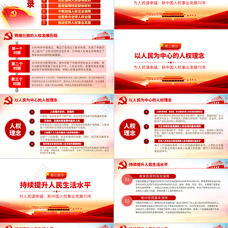 原创为人民谋幸福新中国人权事业发展70年PPT