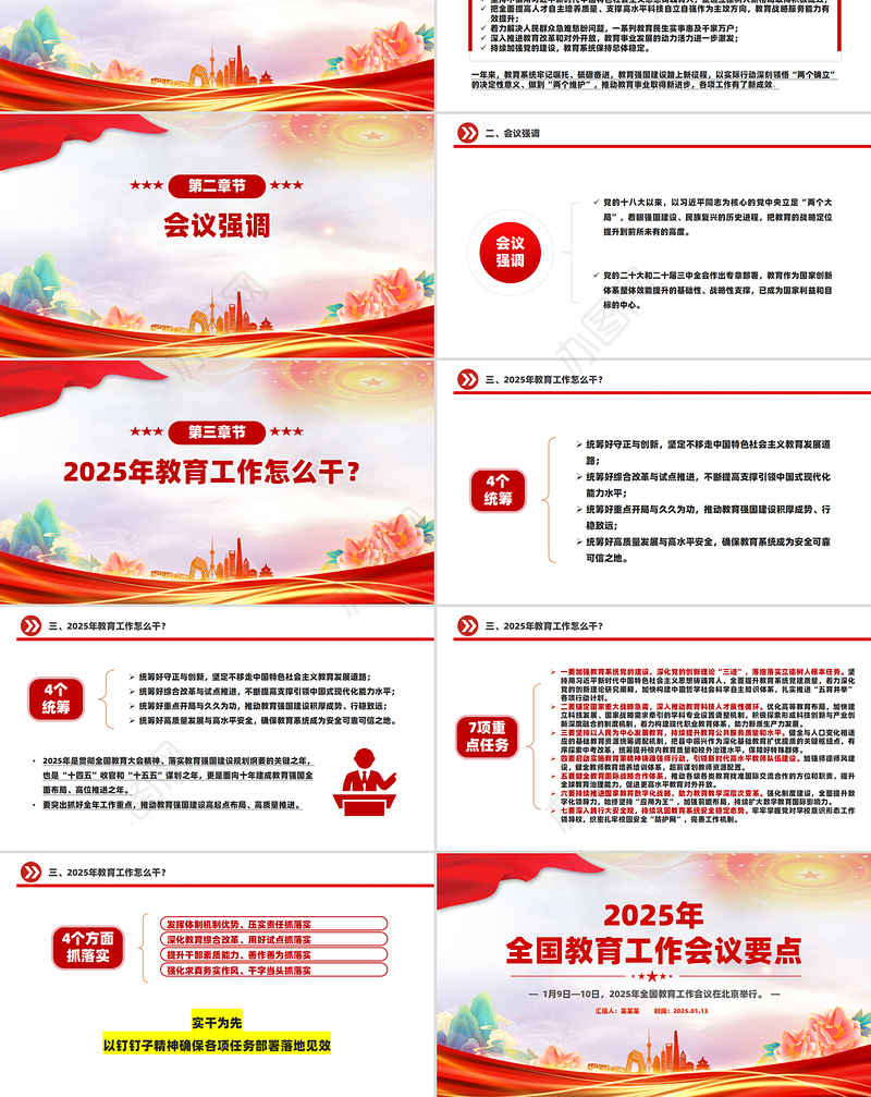 一文读懂2025年全国教育工作会议要点PPT课件下载