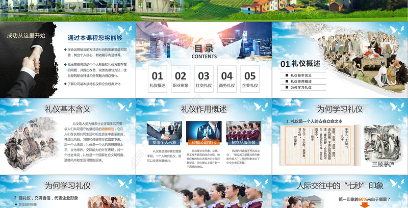 2019高端大气商务礼仪职业形象PPT模板