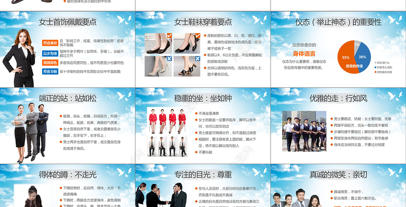 2019高端大气商务礼仪职业形象PPT模板