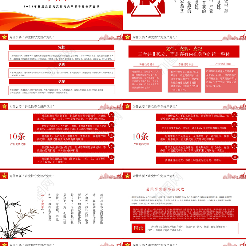 2022年轻干部党性修养PPT简洁党建风做讲党性守党规严党纪的时代新人专题党政党建课件模板