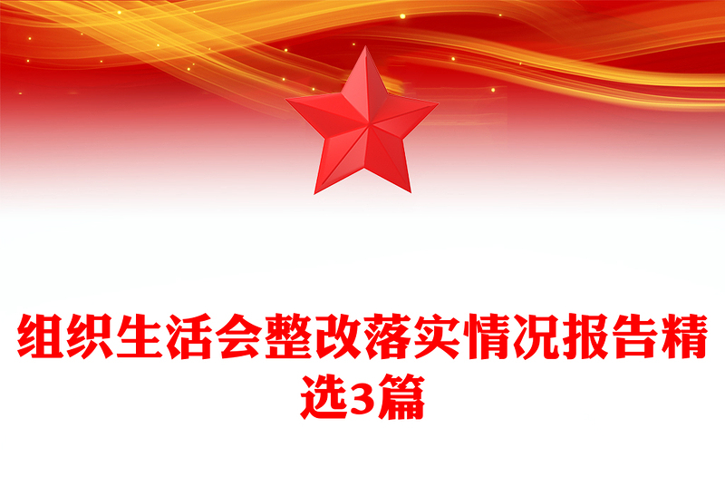 组织生活会整改落实情况报告精选3篇