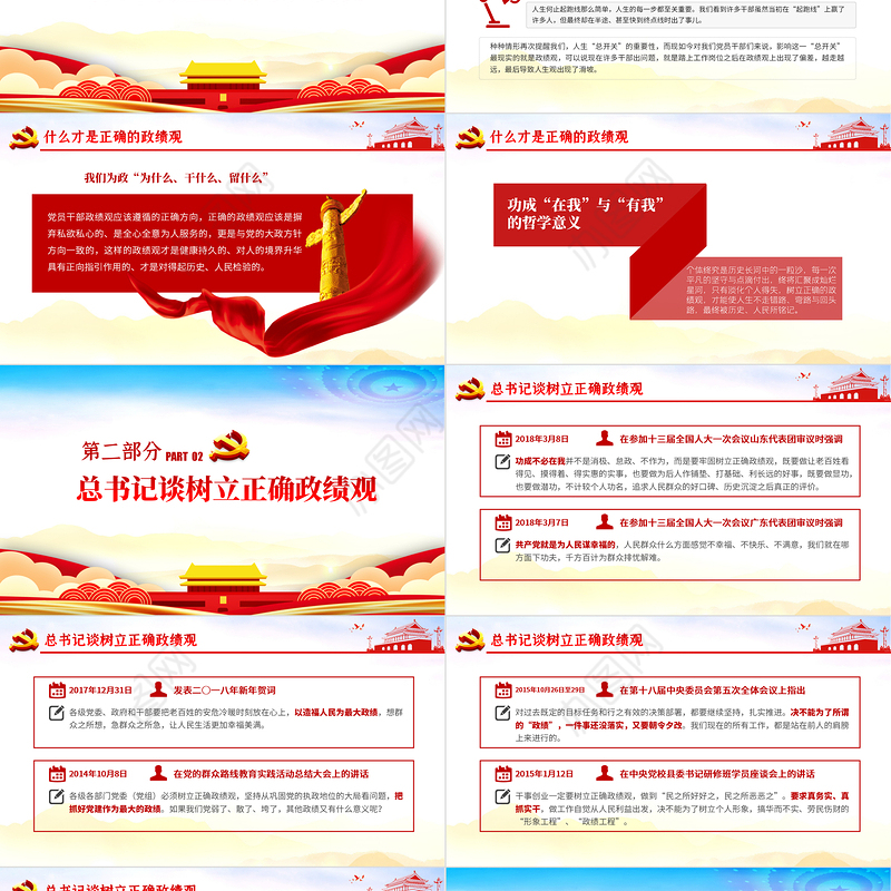 精品党建风树立正确的政绩观以人民为中心党员教育专题党课PPT