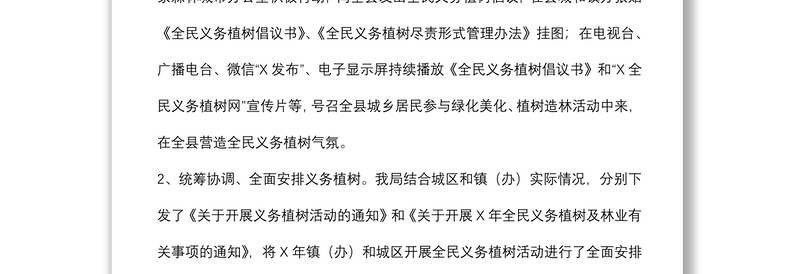 县春季义务植树工作总结