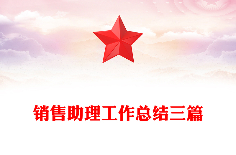 销售助理工作总结三篇