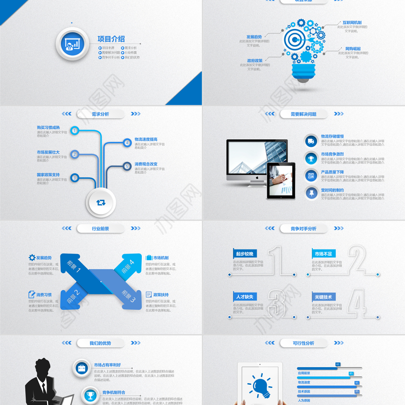 商业商务创业策划书计划书PPT模板