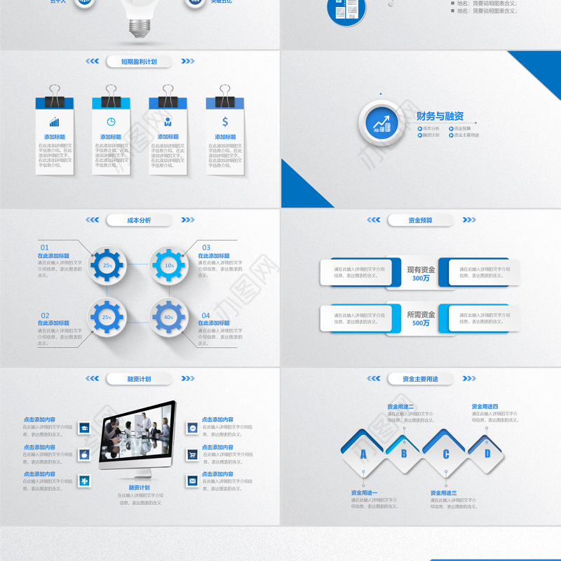 商业商务创业策划书计划书PPT模板