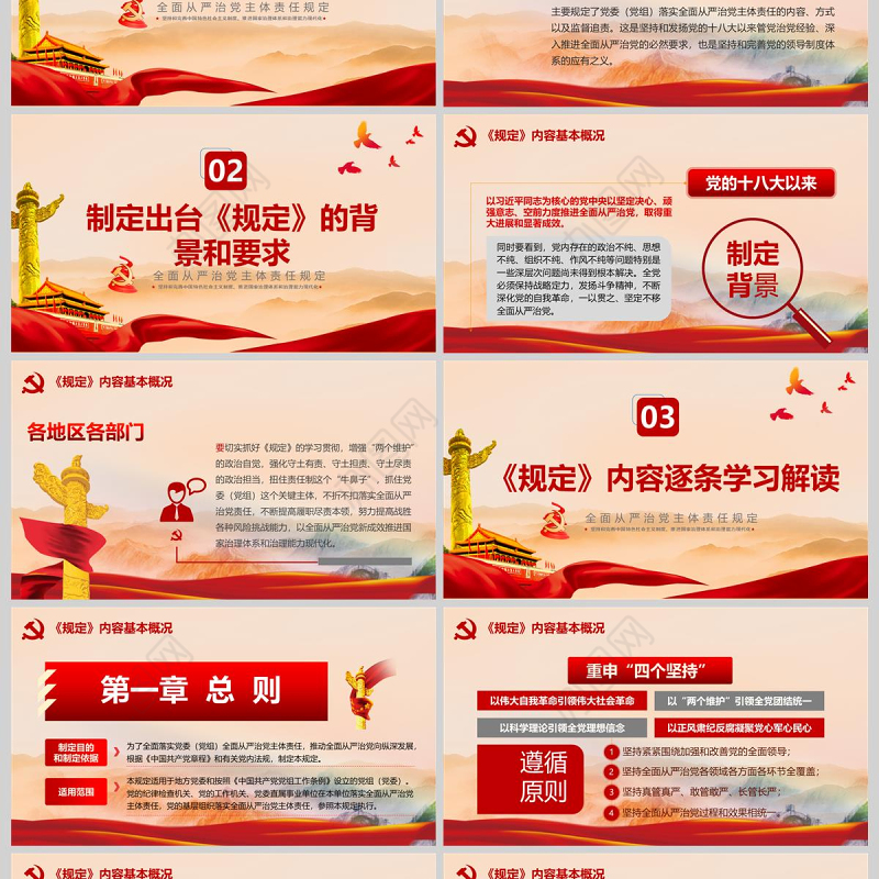  落实全面从严治党主体责任规定PPT模板