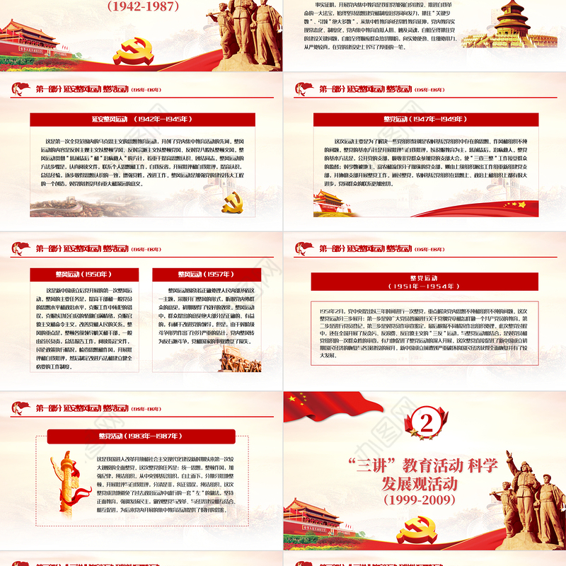 2021百年党史中的党内思想教育PPT中国共产党建党一百周年系列党课