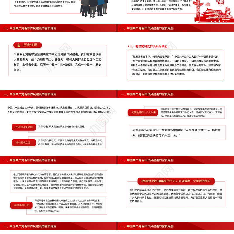 2021中国共产党百年作风建设宝贵经验与新时代作风建设重要贡献PPT红色党员干部党风廉政建设党课课件下载