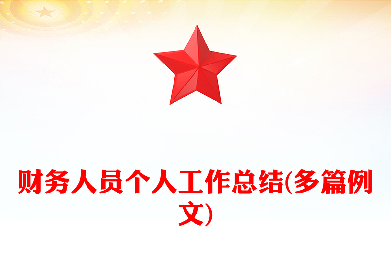 财务人员个人工作总结(多篇例文)