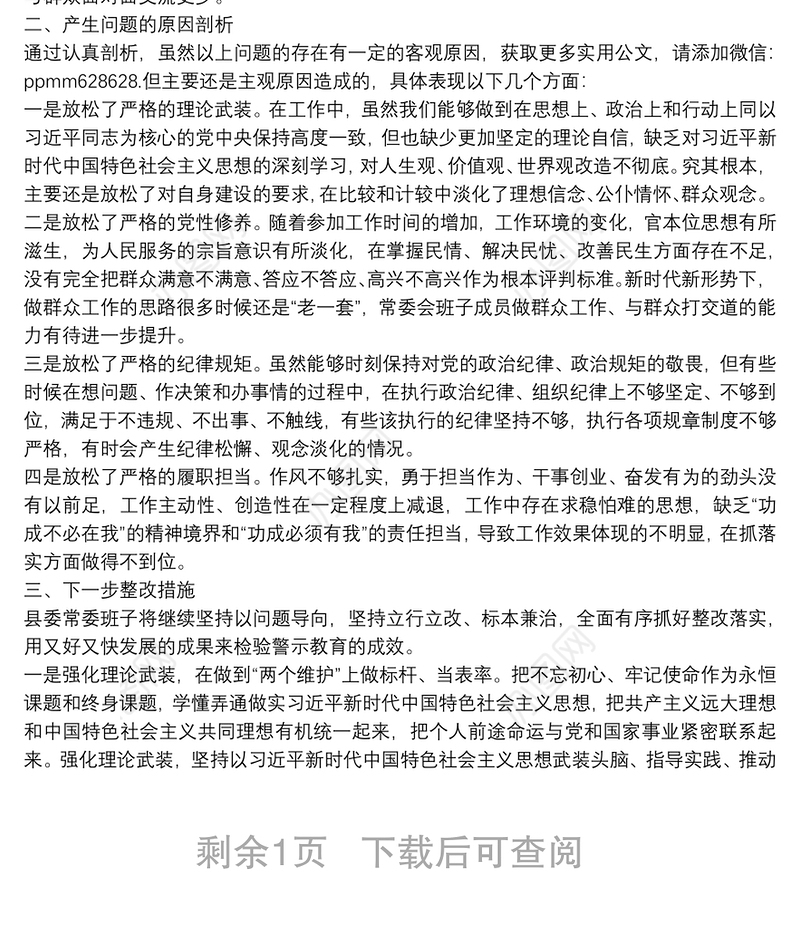 政法队伍教育整顿专题民主生活会对照检查材料（班子）4112字