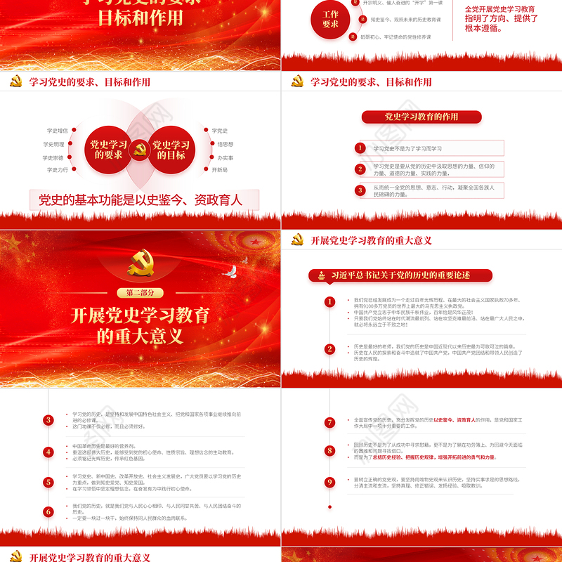 2021以史鉴今资政育人PPT庆祝建党100周年关于在全党开展党史学习教育的通知PPT模板