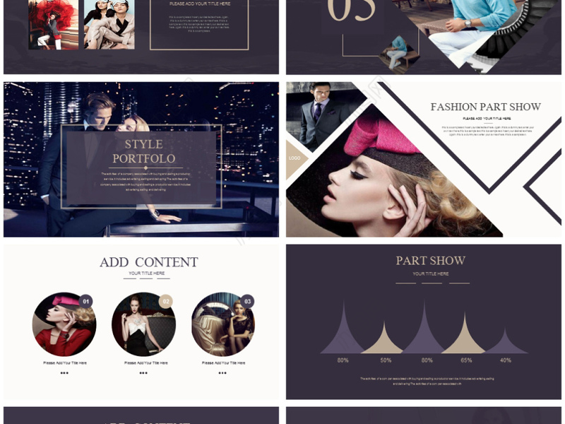 时尚风格高端品牌服装展示PPT模板