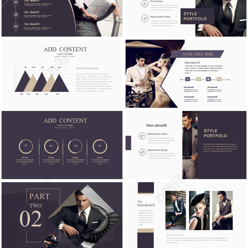 时尚风格高端品牌服装展示PPT模板