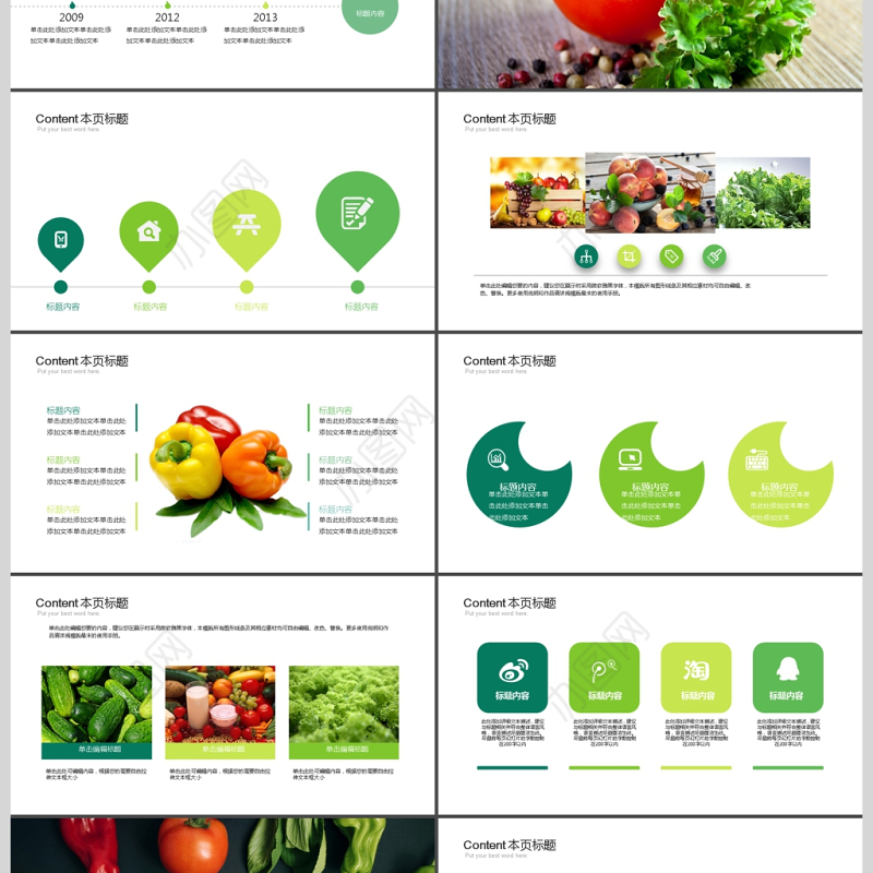 健康饮食食物营养搭配PPT模板