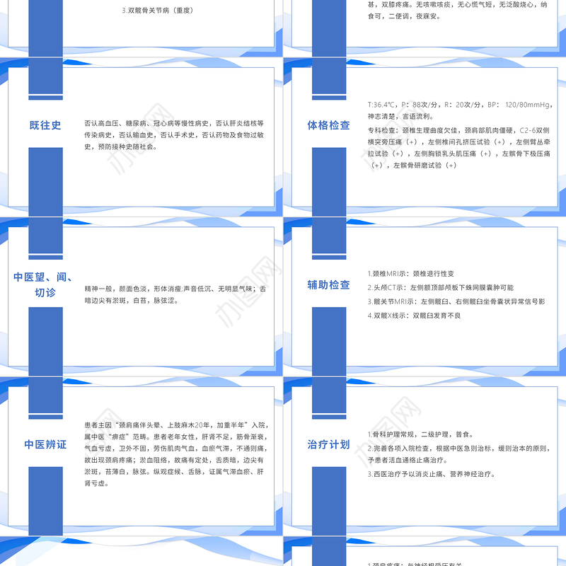 2022颈椎病护理查房PPT清新个性护理查房通用PPT