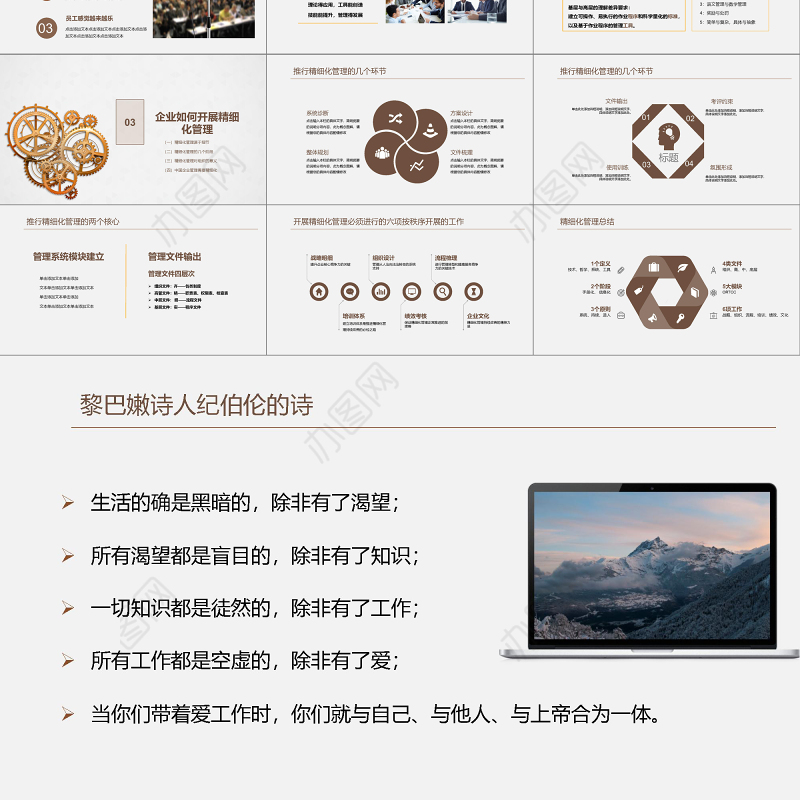 精细化管理培训企业文化动态PPT模板
