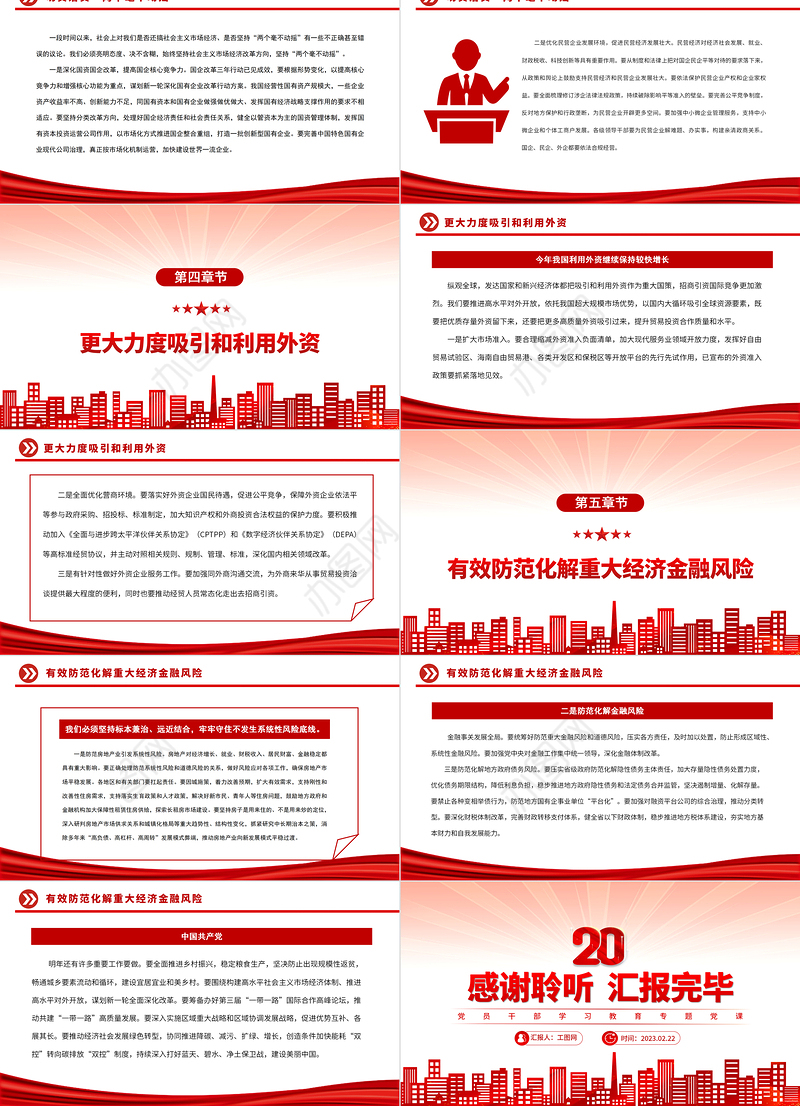 2023当前经济工作的几个重大问题PPT大气精美风党员干部学习教育专题党课课件