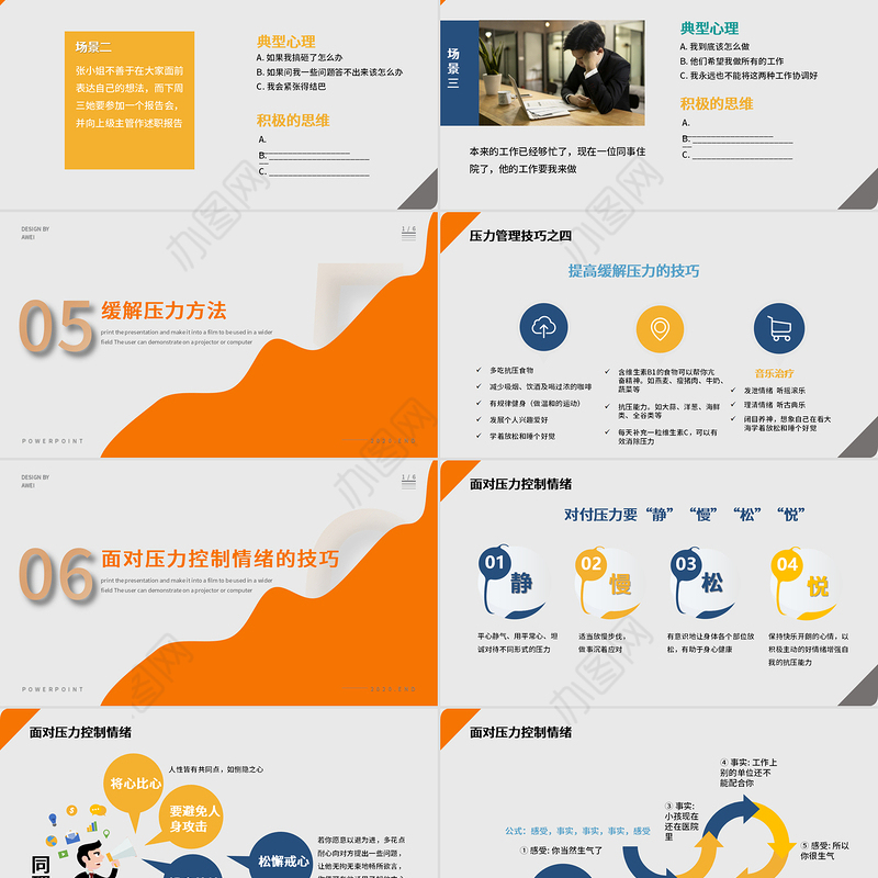 2020员工压力与情绪培训PPT模板