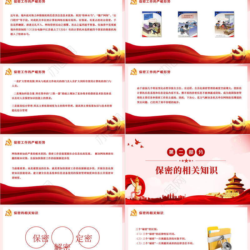 强化保密意识掌握保密知识PPT红色简洁风党员保密意识培训专题党课课件