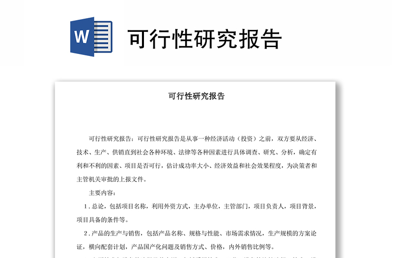 可行性研究报告