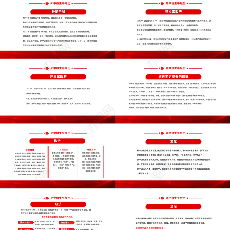 2022孙中山与辛亥革命PPT红色简约风辛亥革命111周年纪念孙中山先生主题班会课件模板