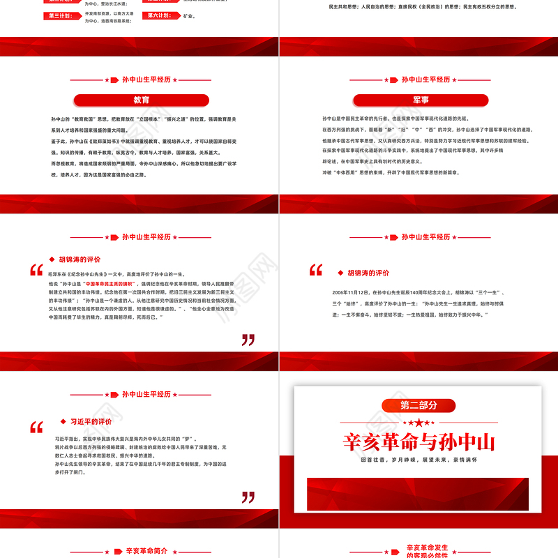 2022孙中山与辛亥革命PPT红色简约风辛亥革命111周年纪念孙中山先生主题班会课件模板