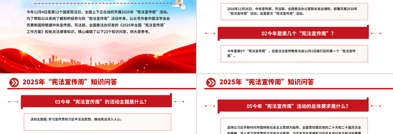 简洁大气“宪法宣传周”知识问答PPT课件下载